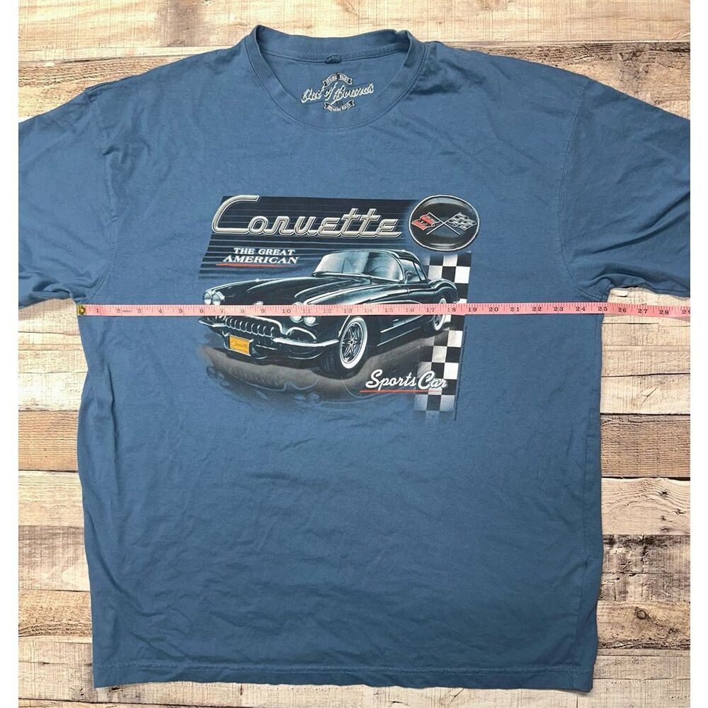 Mens XXL Corvette Sports Car The Great American Racing Cotton Blue Graphic Shirt - Picture 3 of 6